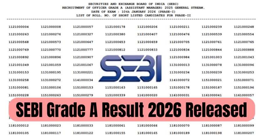 SEBI Grade A Result 2026