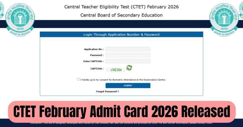 CTET February Admit Card 2026