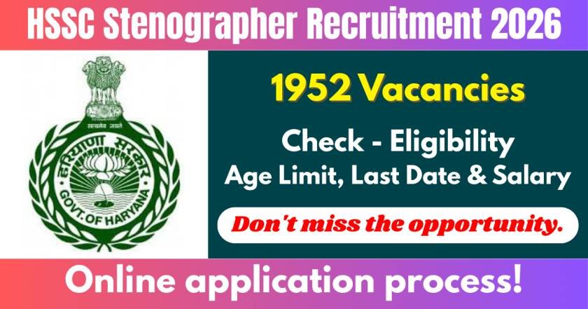 HSSC Stenographer Recruitment 2026