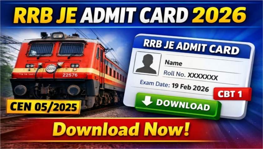 RRB JE Admit Card 2026