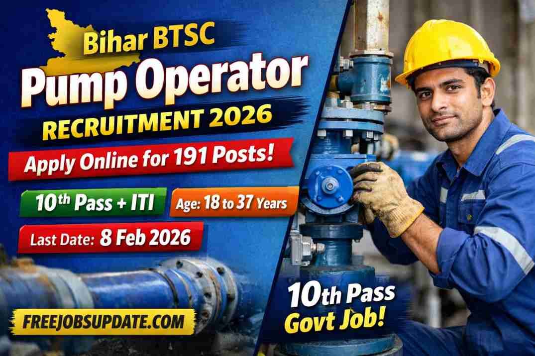 Bihar BTSC Pump Operator Recruitment 2026