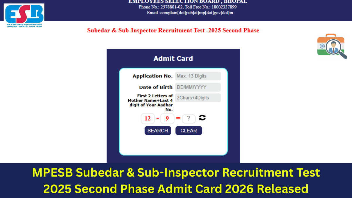 ESB Admit Card 2026