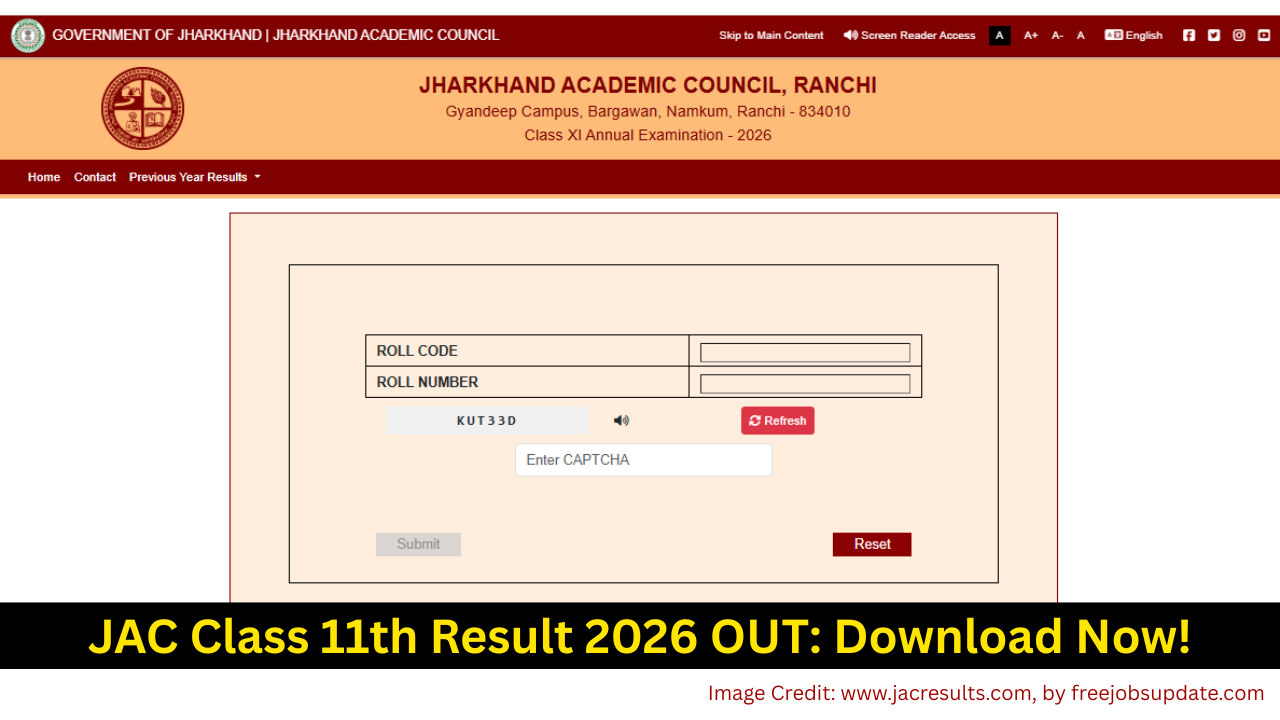 JAC Class 11th Result 2026