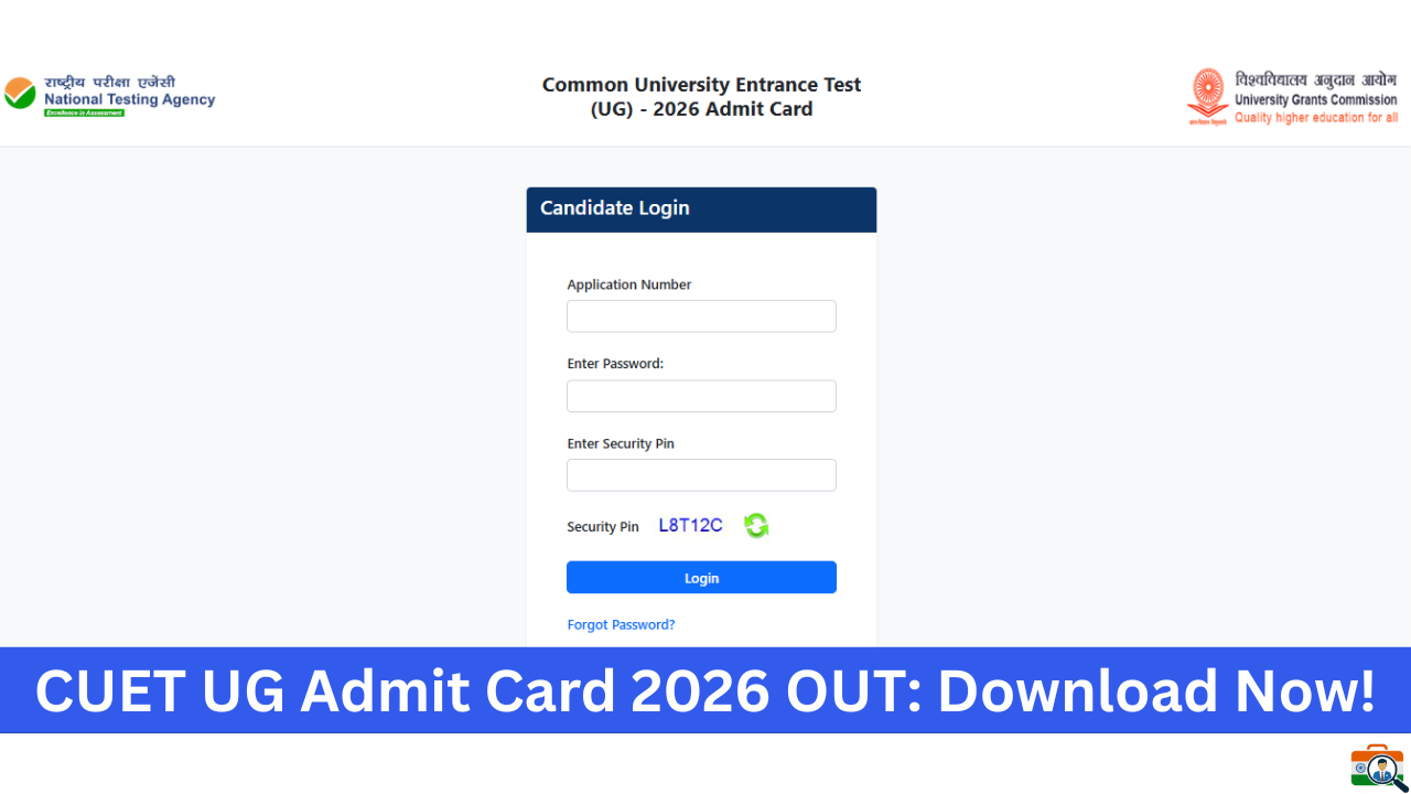 CUET Admit Card 2026 login