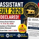 RBI Assistant Result 2026 declared by RBI. Candidates can download the result PDF