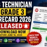 RRB Technician Grade 3 Score Card 2026 Available With Normalized Marks