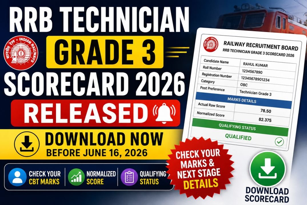 RRB Technician Grade 3 Score Card 2026