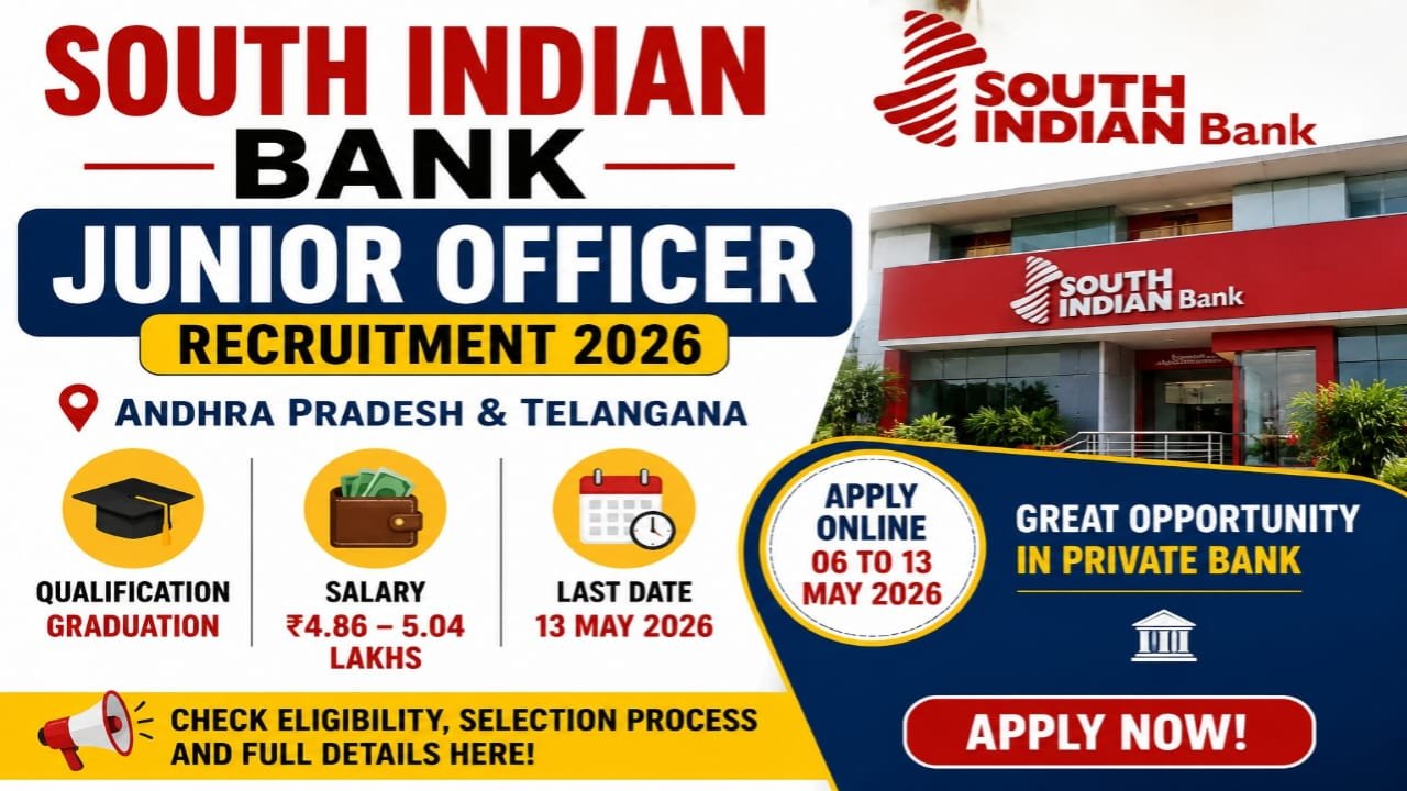 South Indian Bank Junior Officer Recruitment 2026 Apply Online