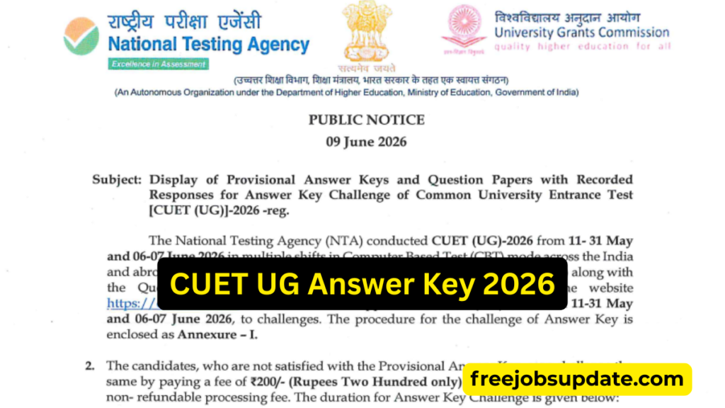 CUET UG Answer Key 2026