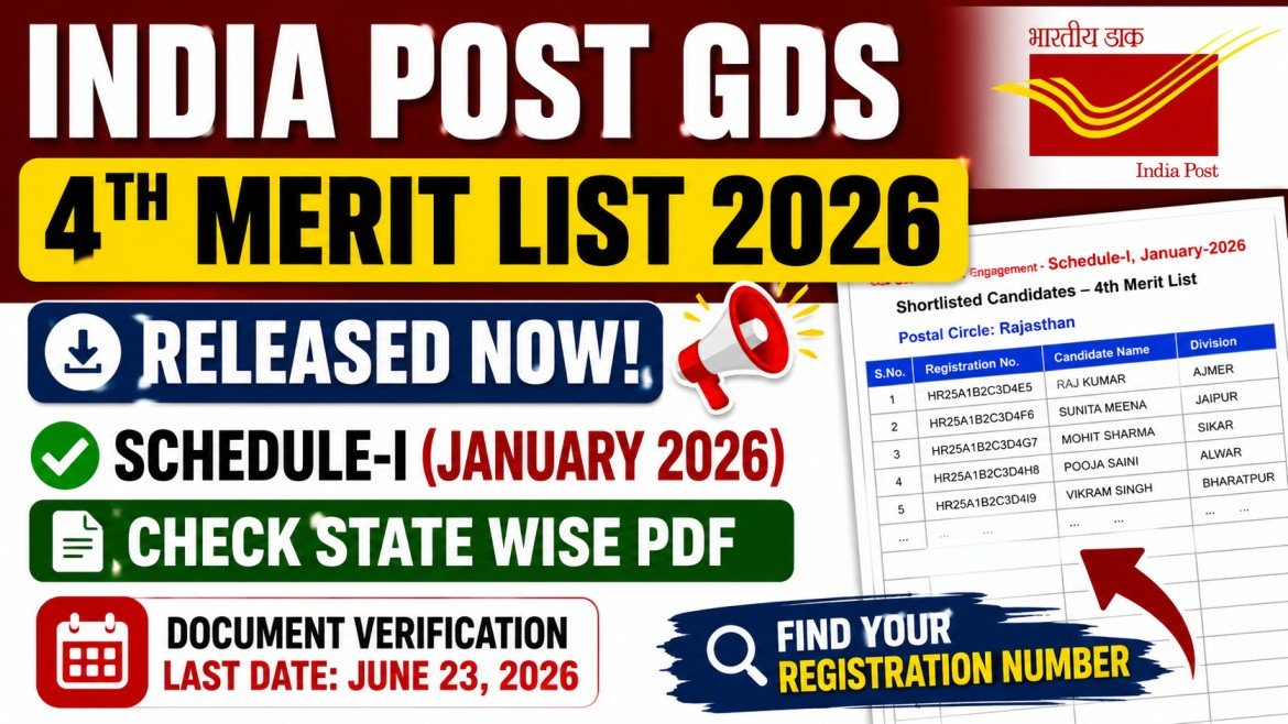 India Post GDS 4th Merit List 2026