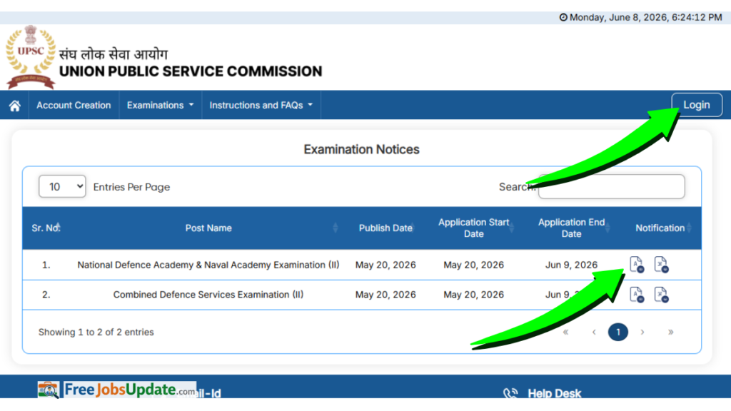 Nda 2 recruitment 2026 official website