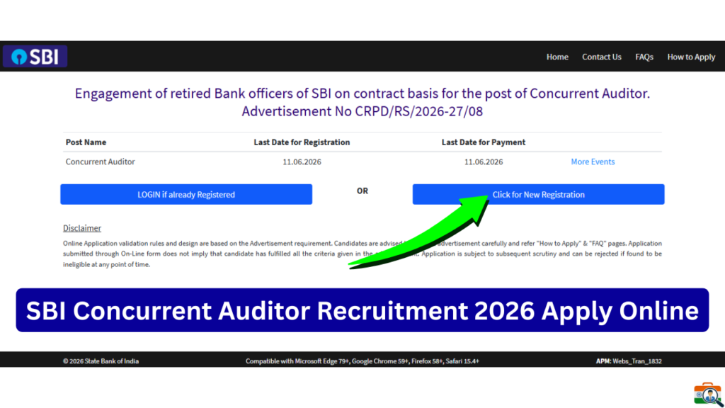 Sbi concurrent auditor recruitment 2026 date