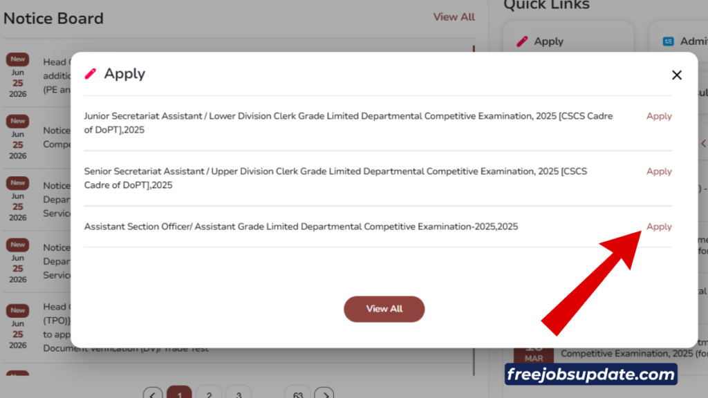 Ssc aso ldce 2026 notification apply online