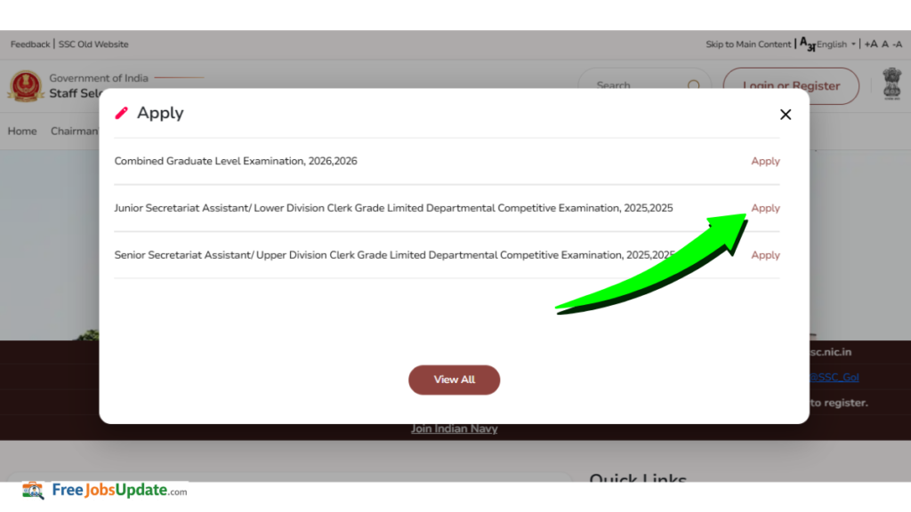 Ssc jsa ldc recruitment 2026 official website