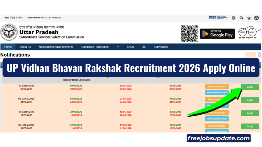 Up vidhan bhavan rakshak recruitment 2026 apply online