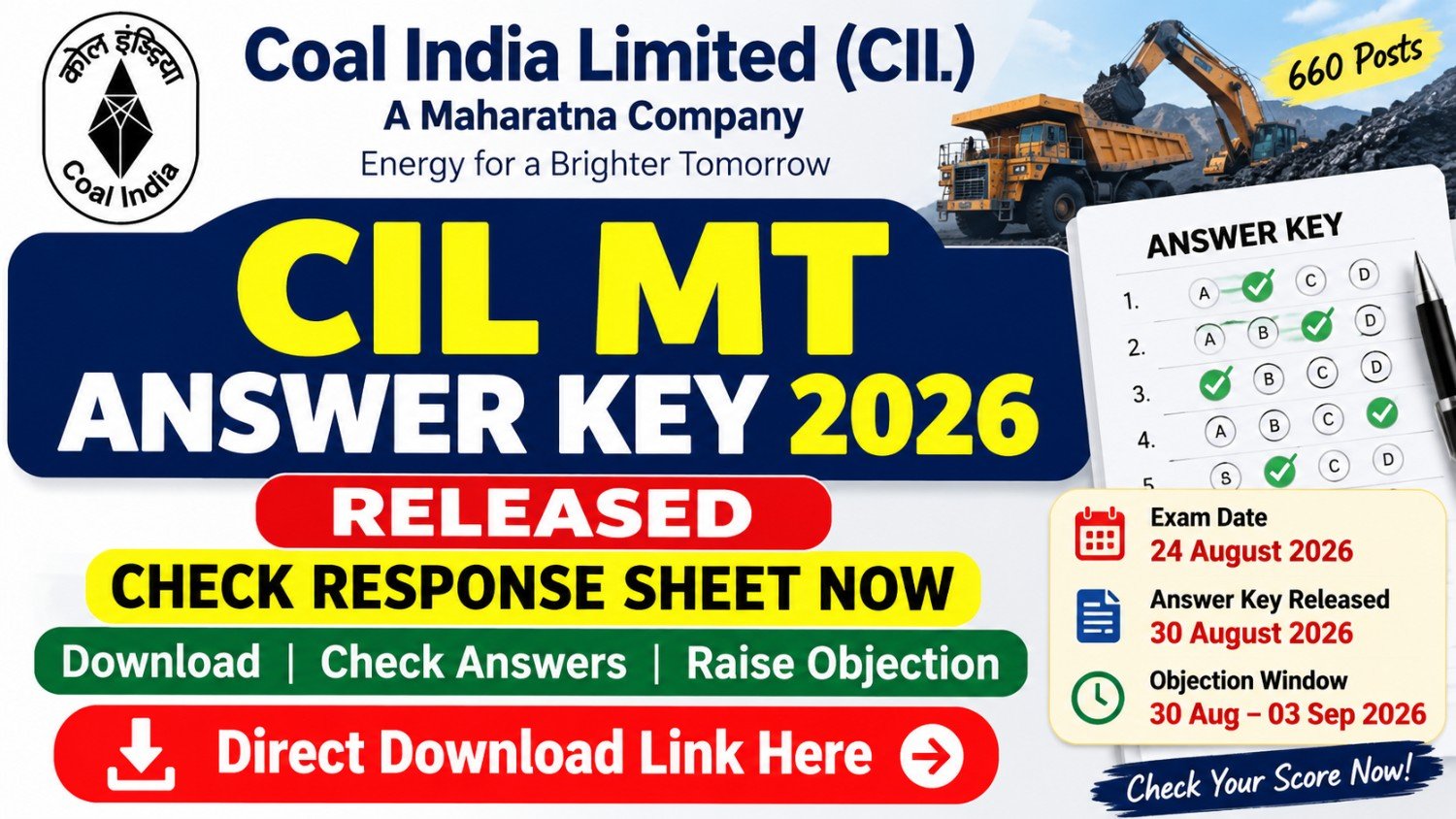 CIL MT Answer Key 2026