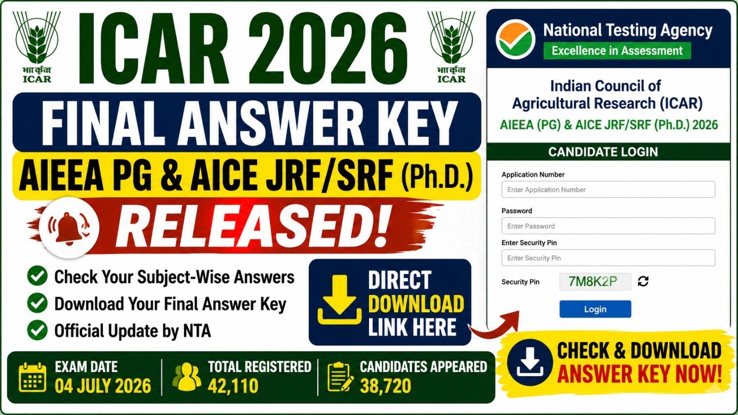 ICAR PG Final Answer Key 2026