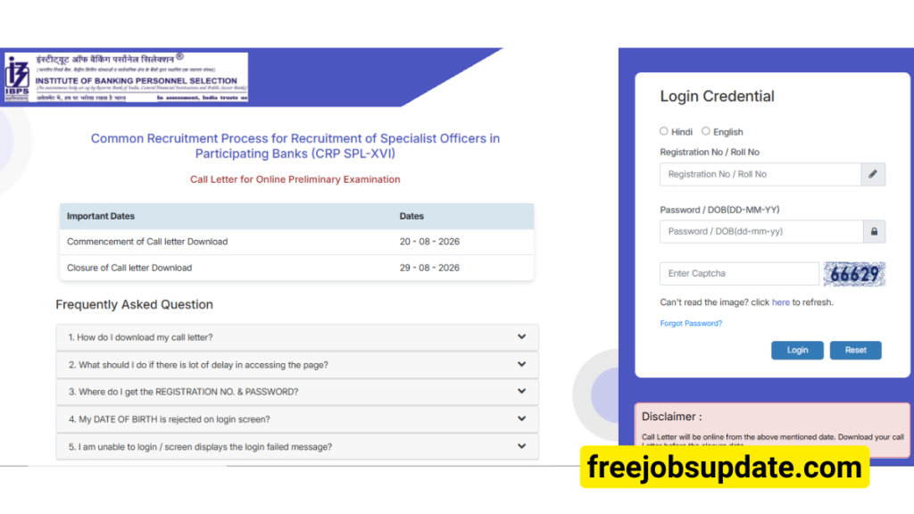 Ibps so admit card 2026 download link
