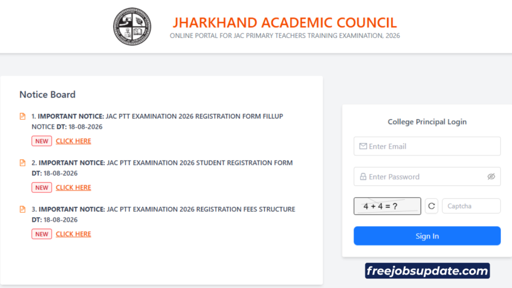 Jac ptt registration form 2026 apply online