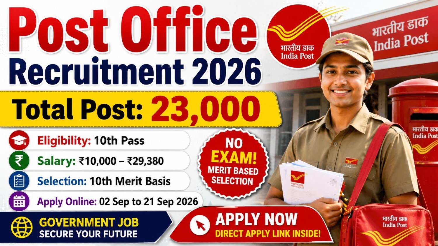 Post office Recruitment 2026 apply online