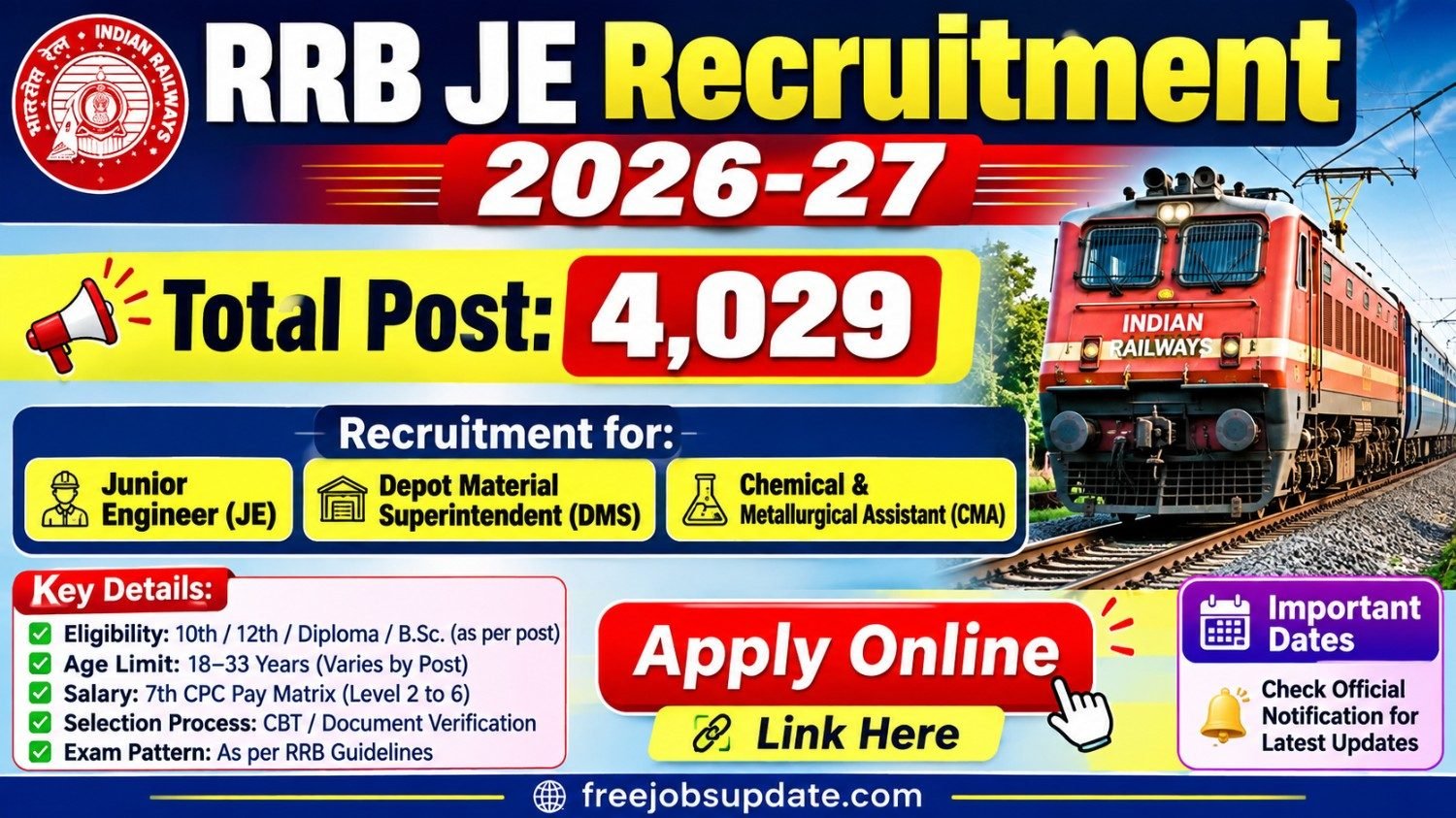 RRB JE Recruitment 2026-27