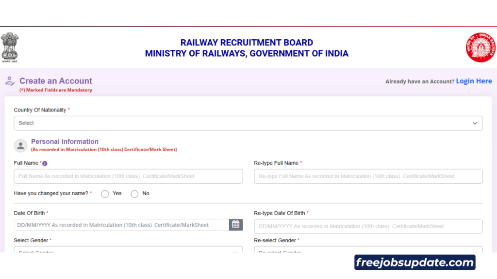 Railway rrb junior engineer recruitment 2026 online