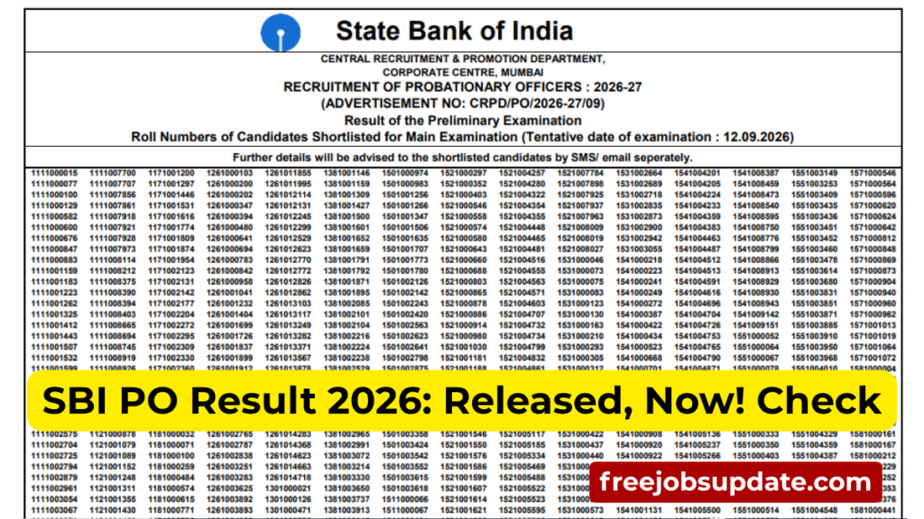 SBI PO Result 2026