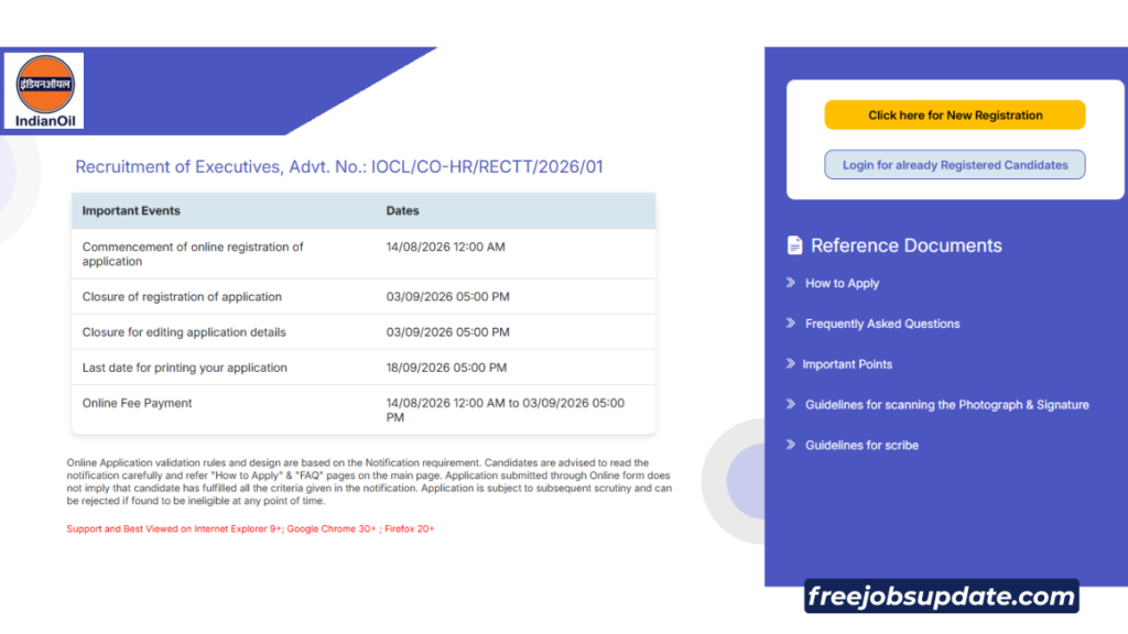 iocl recruitment 2026 apply online