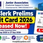SBI Admit Card 2026 Out for Junior Associate Prelims, @Direct Download Link Here