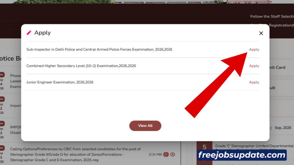 SSC CPO apply online 2026