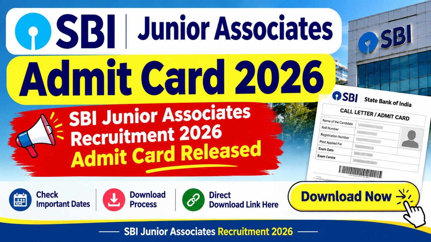 Sbi junior associates call letter 2026 download