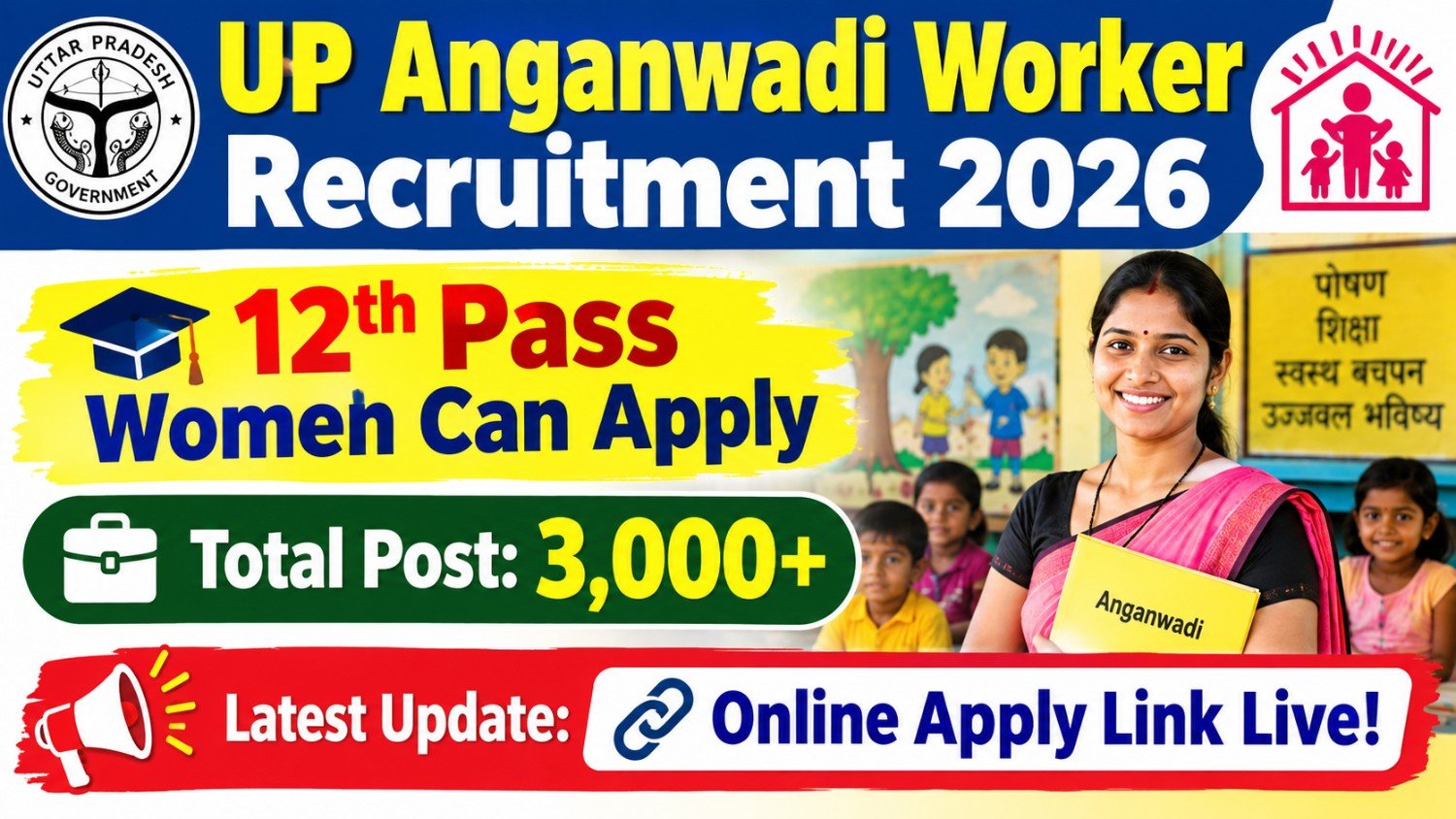 Up anganwadi worker recruitment 2026 apply online