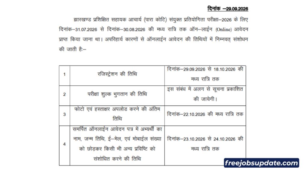 JSSC Teacher vacancy 2026 notification