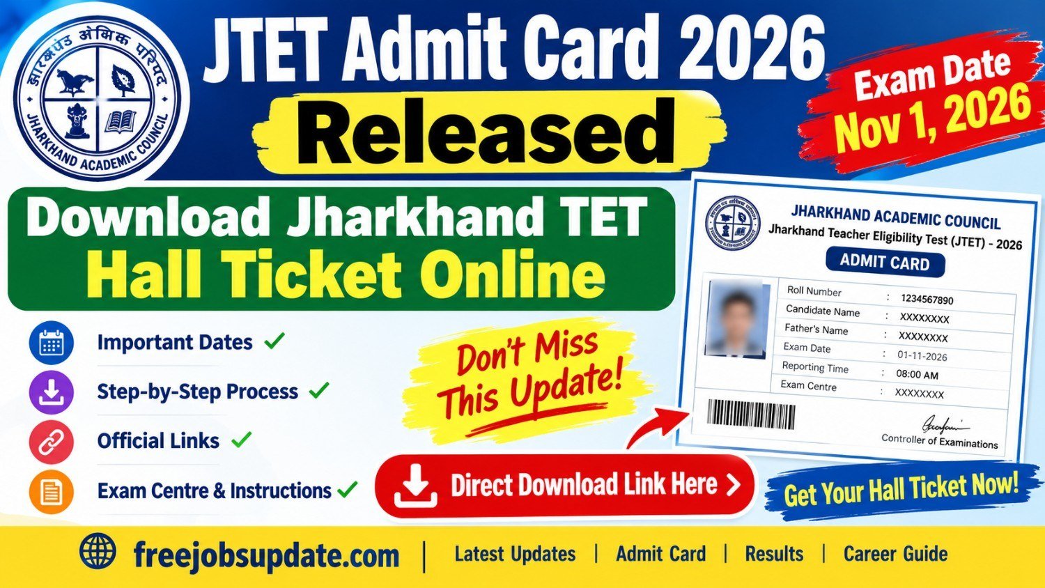 JTET Admit Card 2026