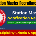 RRB Station Master Recruitment 2026: for 1215 Post, Notification and Online Apply Link Here