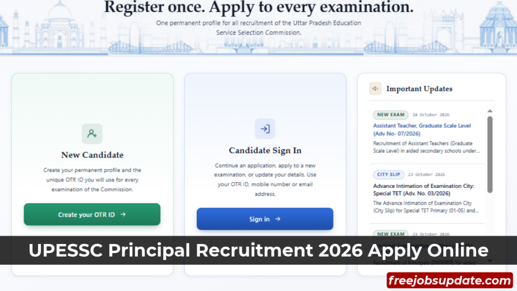 UPESSC Principal Recruitment 2026 Apply Online
